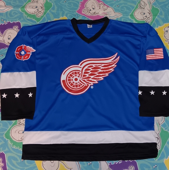 NHL Other - New Detroit Red Wings Hometown Heroes Blue Hockey Jersey Police Fire & Emergency